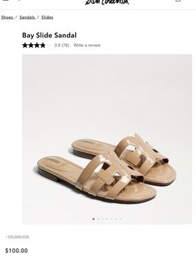 Sam Edelman New York ‘Bay’ Patent Slide Sandals in Almond